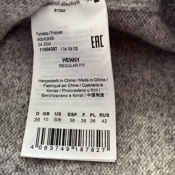 2/$25 Gray Slubby three-quarter zip formal office long sleeve sweater size small - Picture 4 of 10